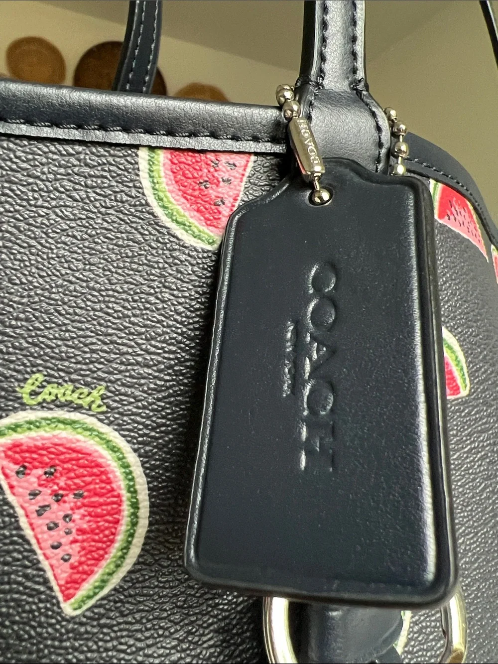 Coach Metro Navy Watermelon Print Tote, Reversible